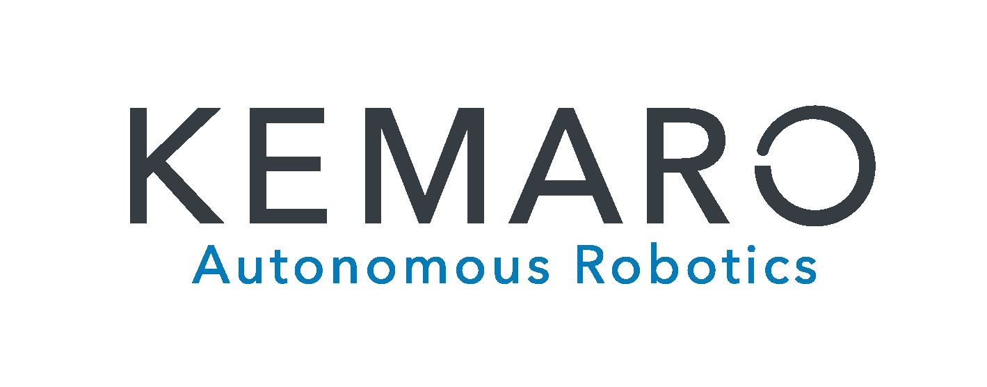 KEMARO Autonomous Robotics-Logo in Schwarz und Blau auf weißem Hintergrund