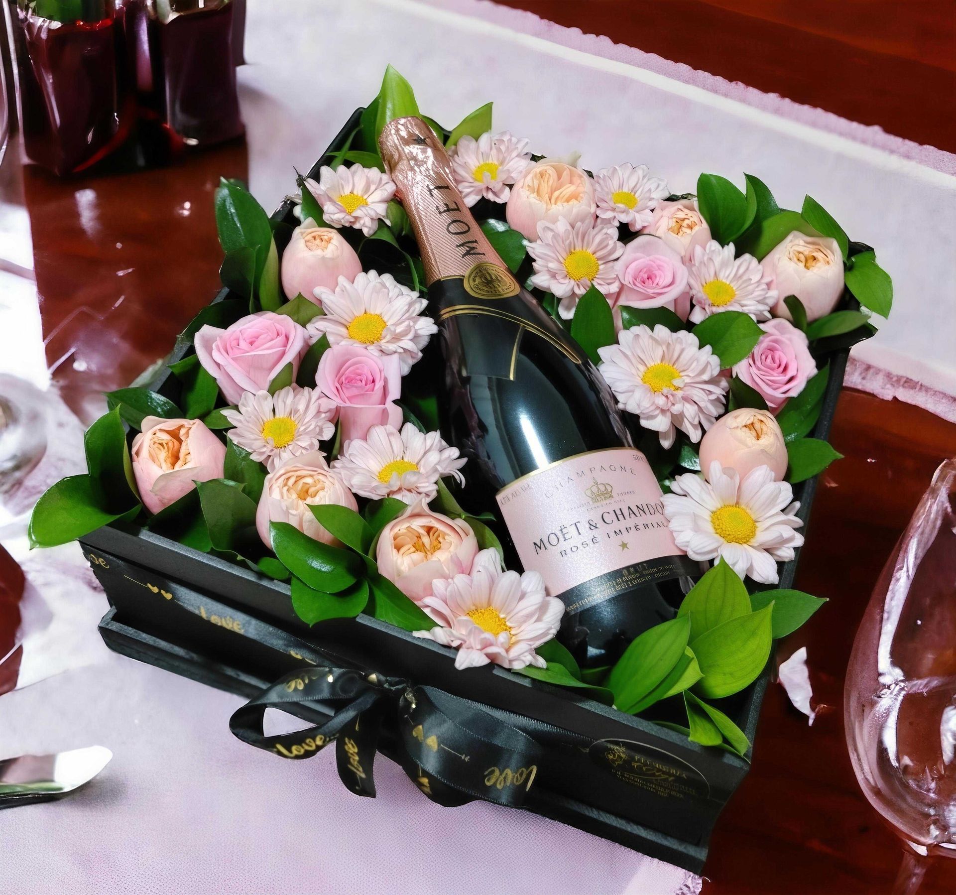 Arreglos florales con botellas