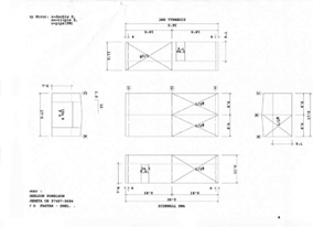Engineering diagram of a shelter panel with dimensions and layout views from multiple angles.