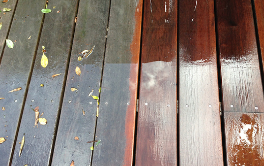 Before and after deck clean Rodney Warkworth Orewa