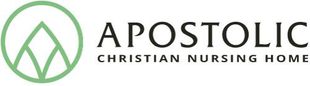 Logo of Apostolic Christian Nursing Home, featuring a green circle with a stylized mountain or leaf design.