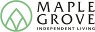 Logo for Maple Grove Independent Living: green circle with leaf design, black text below.