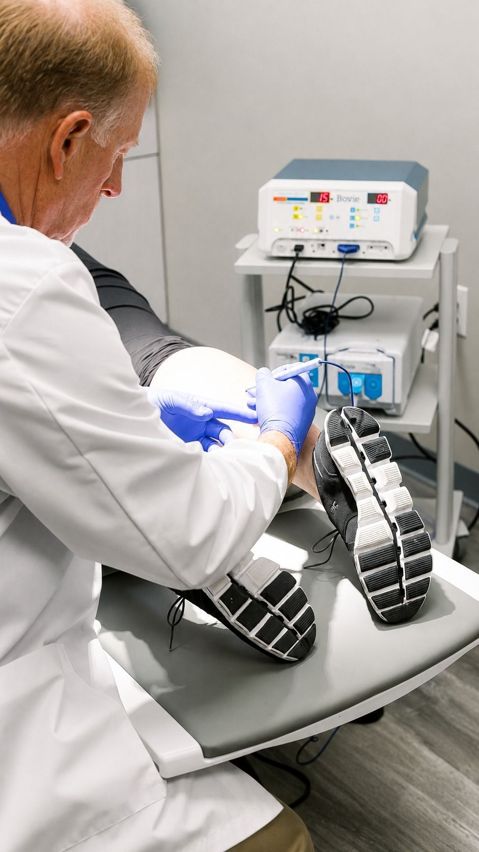 Cecil Massey, APRN, performing an in-office procedure at Carriage Hill Family Care