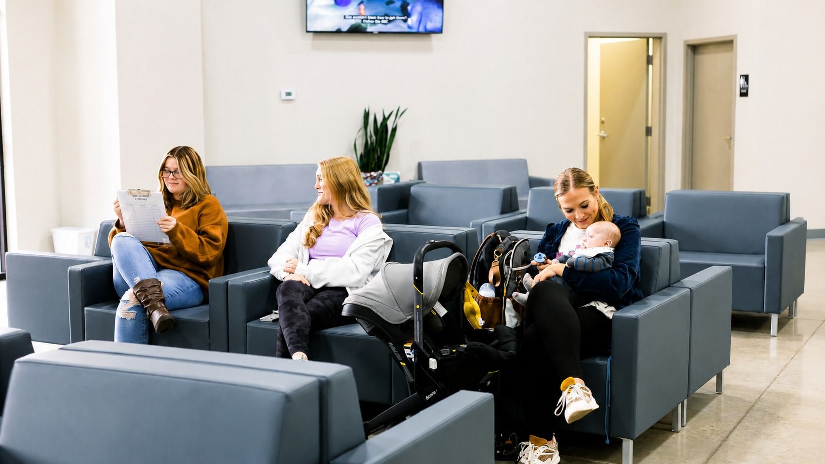 Patients and families in the Carriage Hill Family Care waiting room