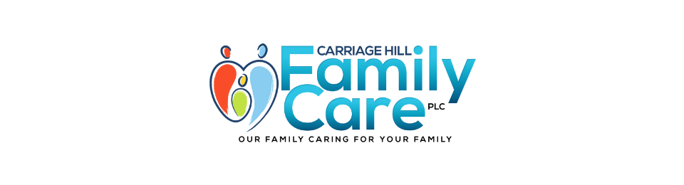 Carriage Hill Family Care logo in blue, orange, and teal on a white background