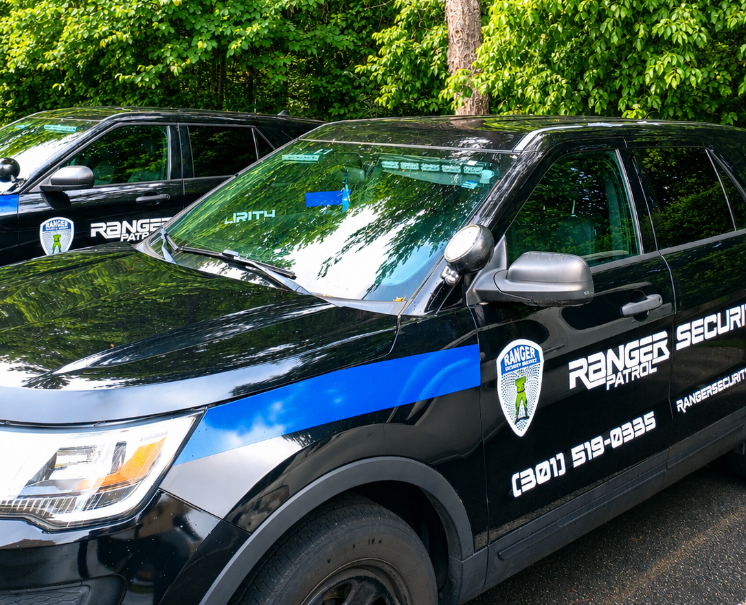 ranger security vehicle in commercial parking lot in Washington DC