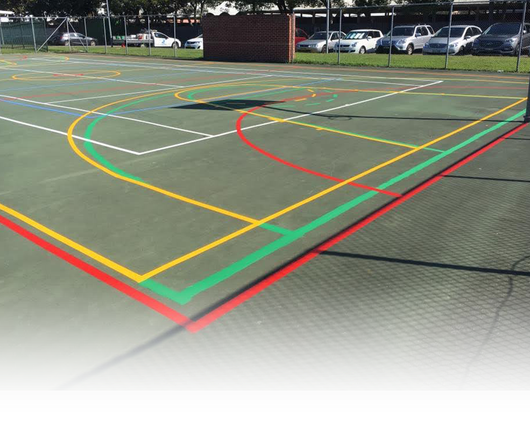 playground with colourful line markings