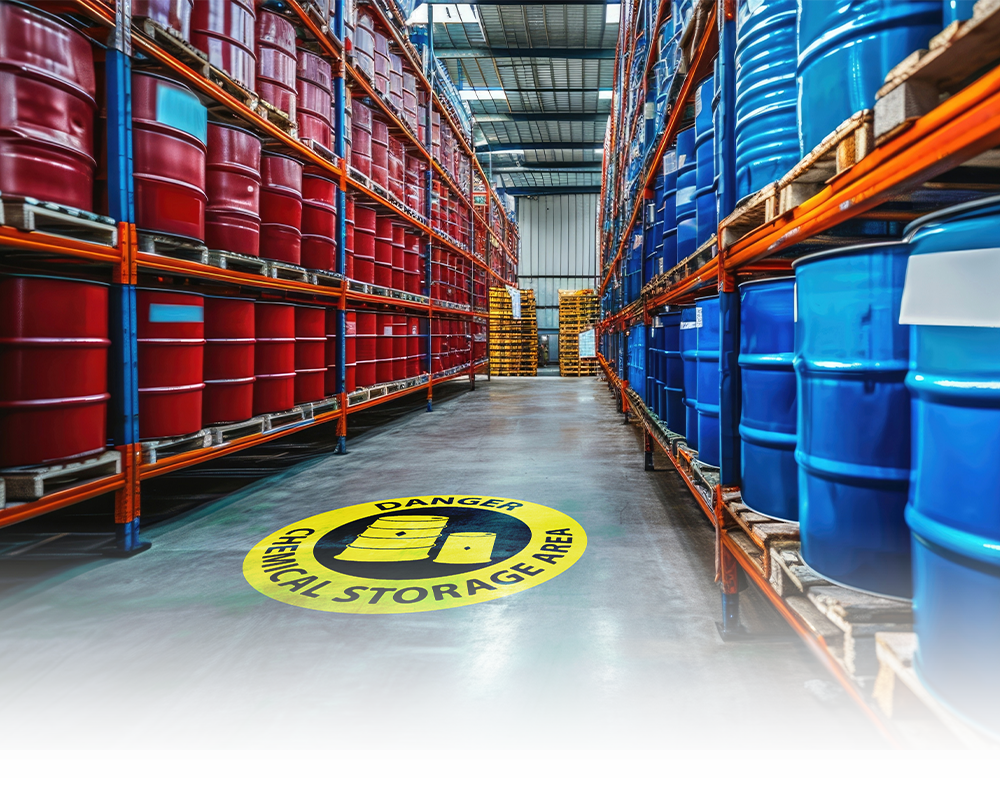 warehouse chemical storage area