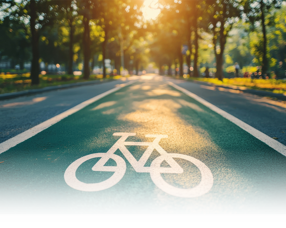 reflective bike lane marking