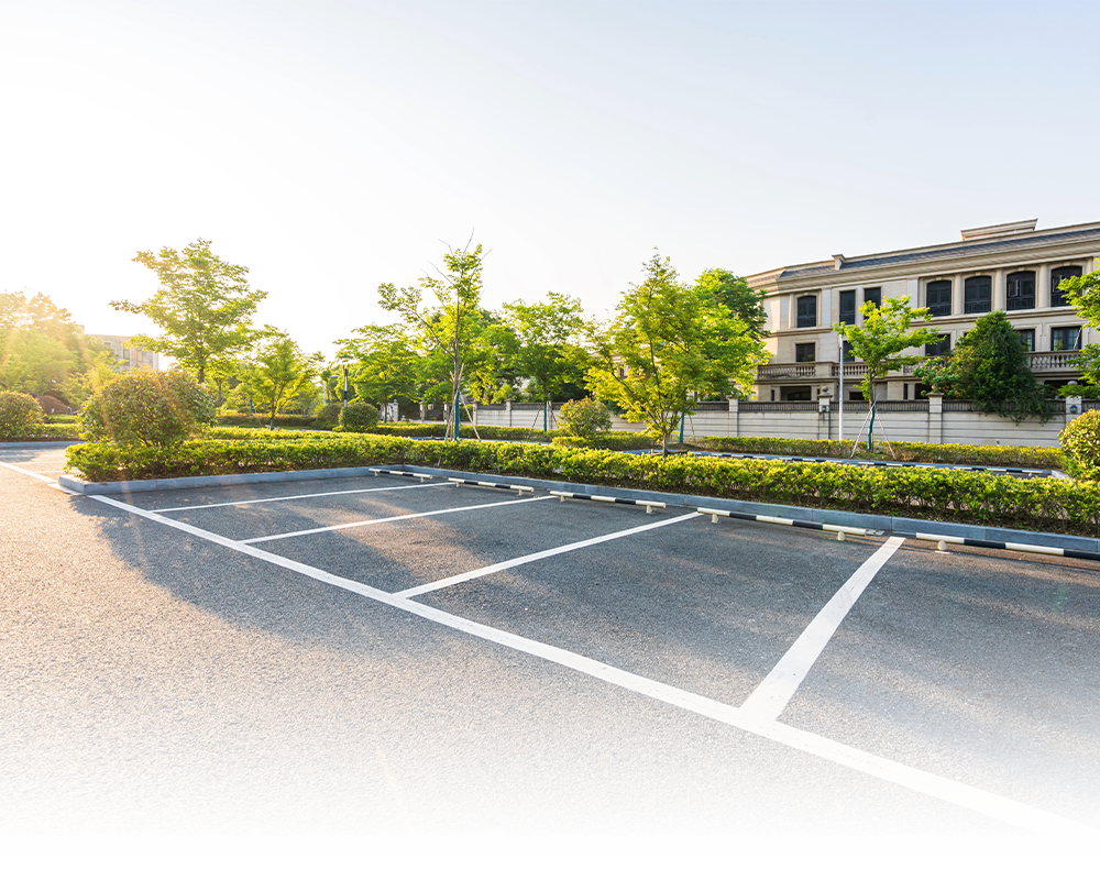 car park with white line markings