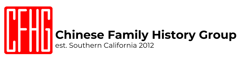 Red square with CFHG letters; "Chinese Family History Group" text.