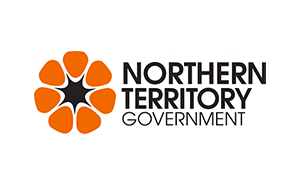 Northern Territory Government logo with orange flower icon and black text