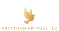 Golden dove logo for Provision Drywall LLC.