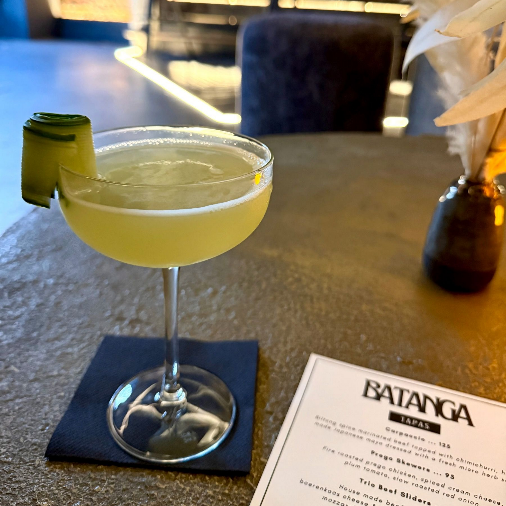 Cucumber and elderflower South Side cocktail at Batanga Cape Town