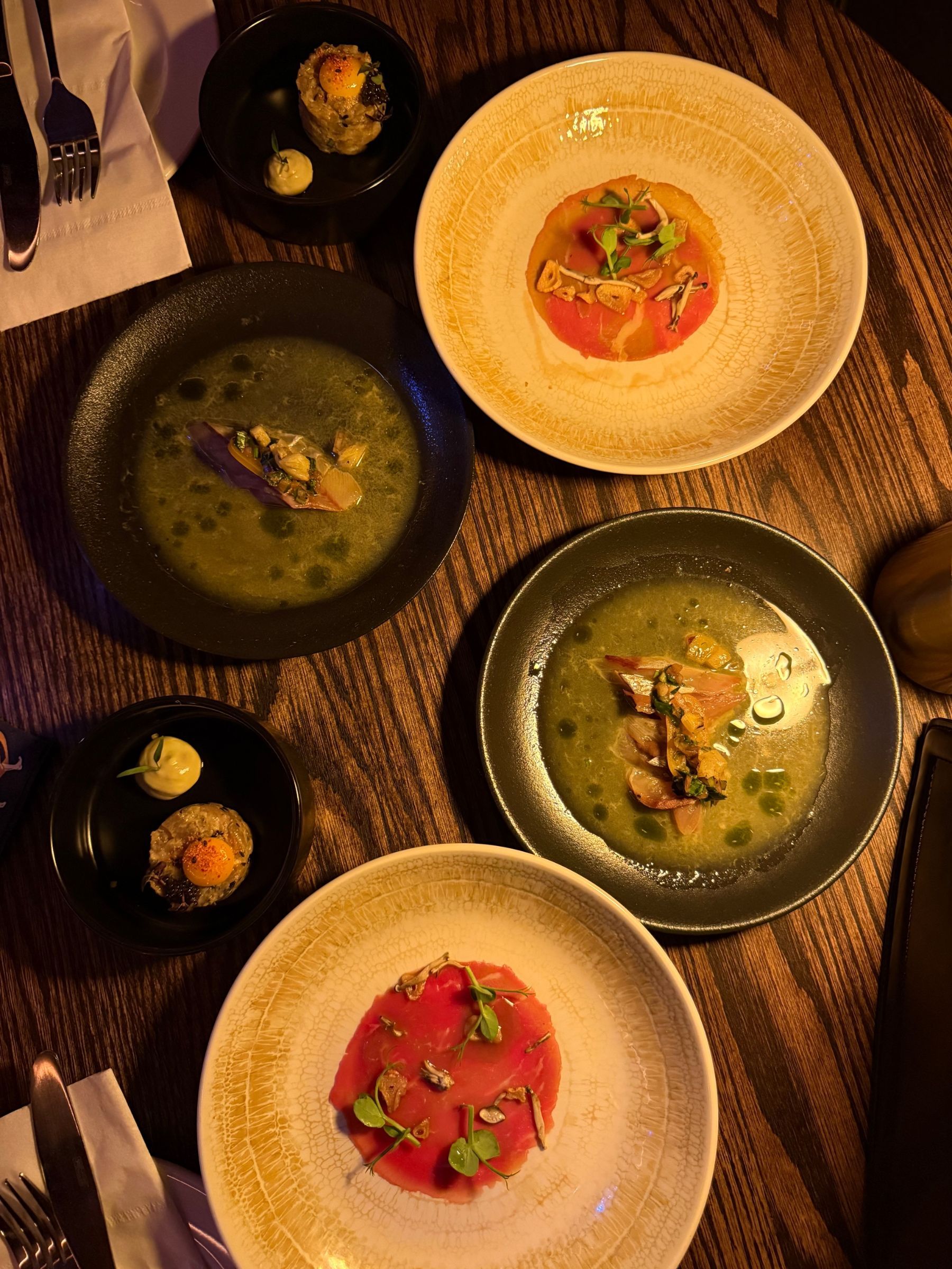 Cured Beef Carpaccio, Tuna Tartare, Game Fish Ceviche at Black Rabbit Lounge