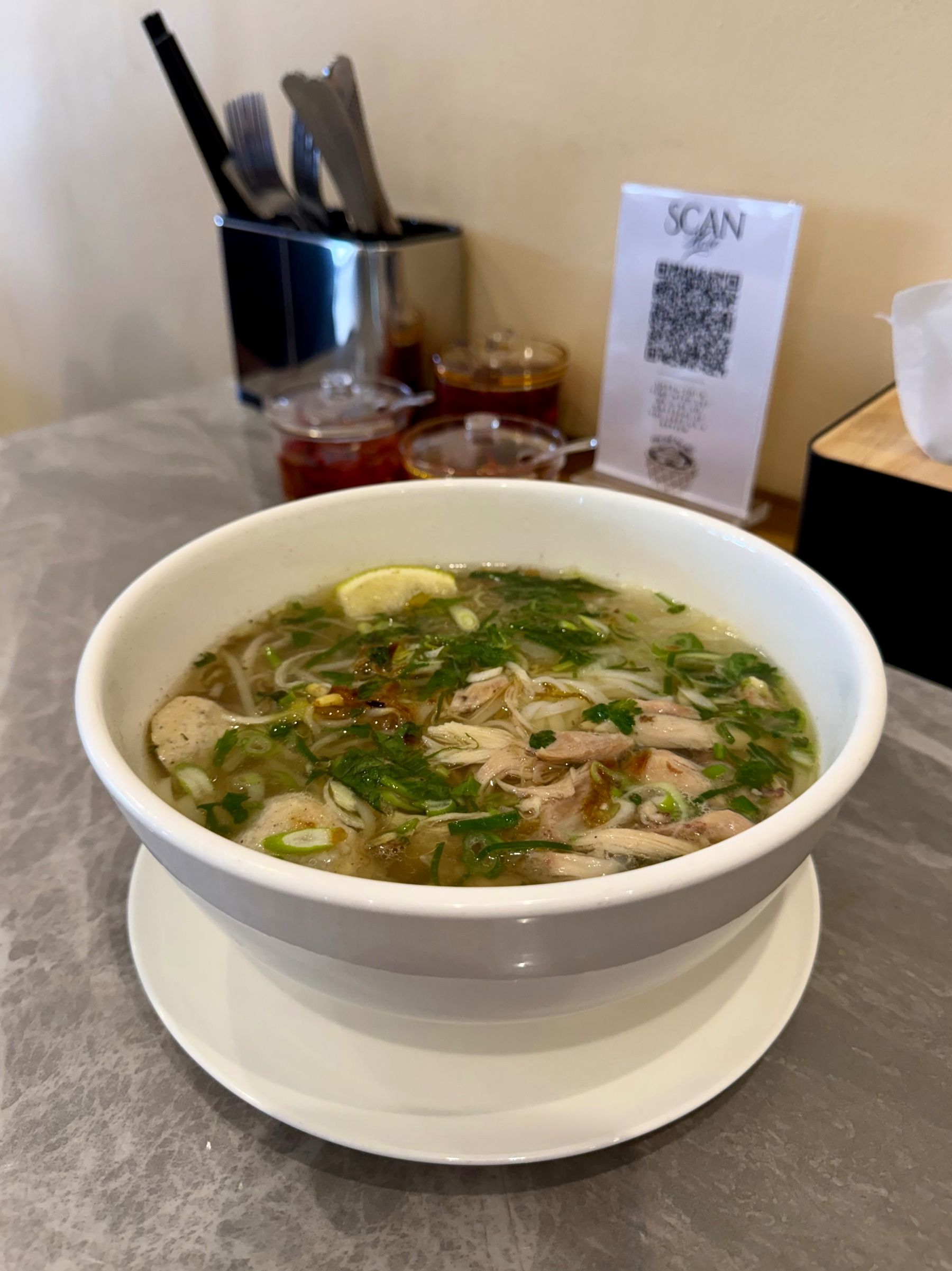 Chicken pho noodle soup at I Love Pho