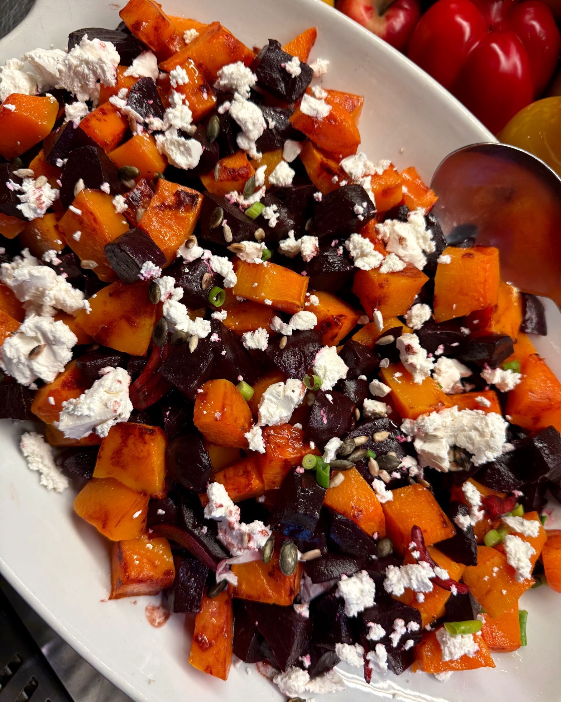 Yumcious harvest table beetroot, butternut and feta salad