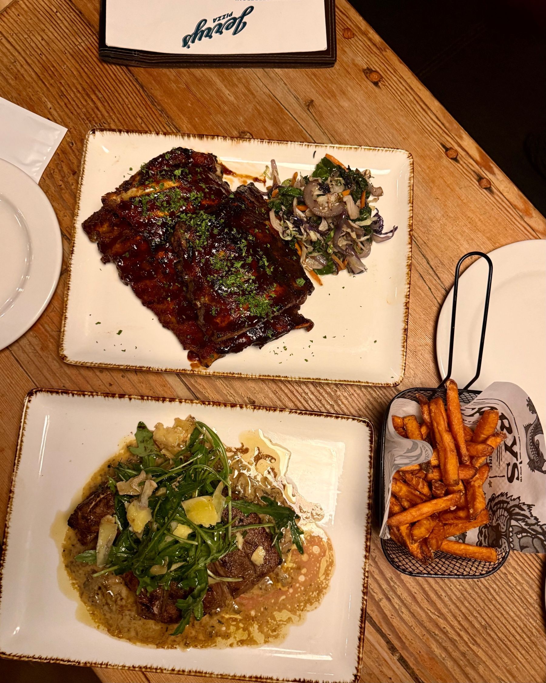 Steak, ribs and sweet potato fries served at Jerry’s
