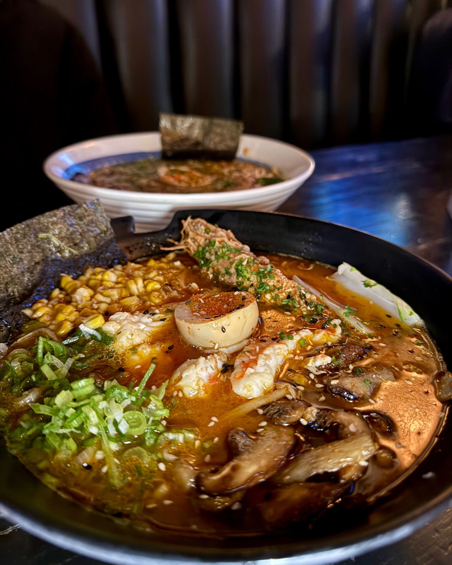 Seafood ramen close-up at Kanji Ramen
