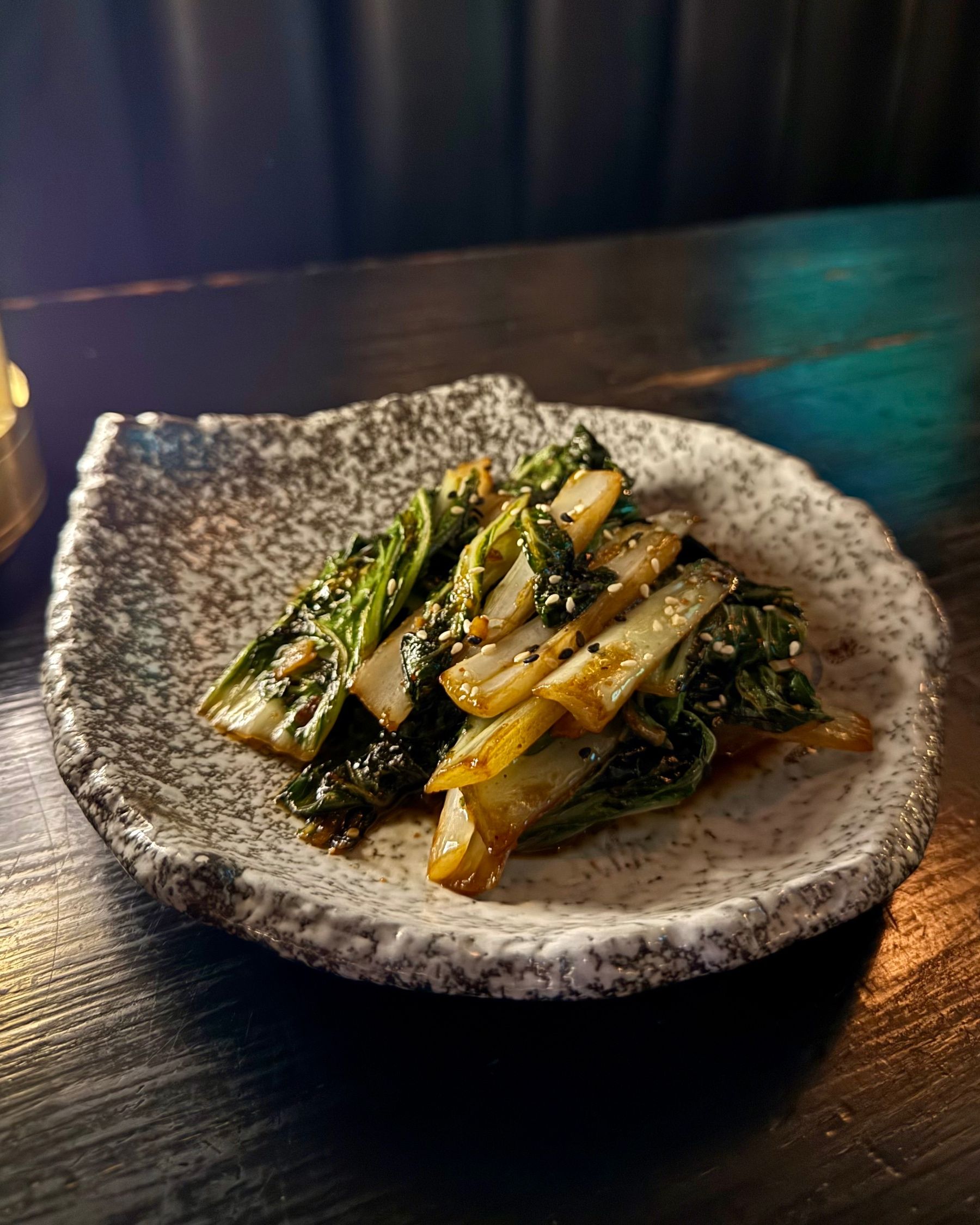 Bok choy small plate at Kanji Ramen
