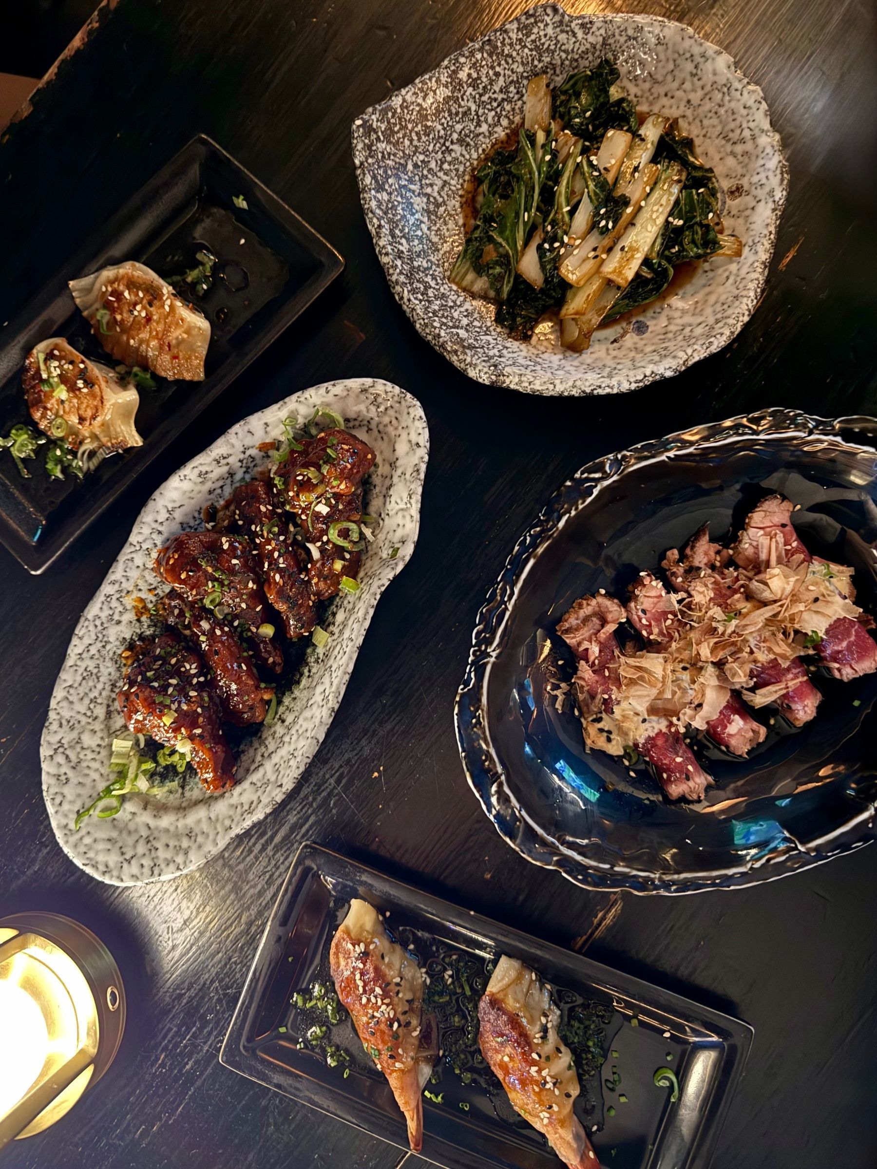 Japanese small plates spread at Kanji Ramen