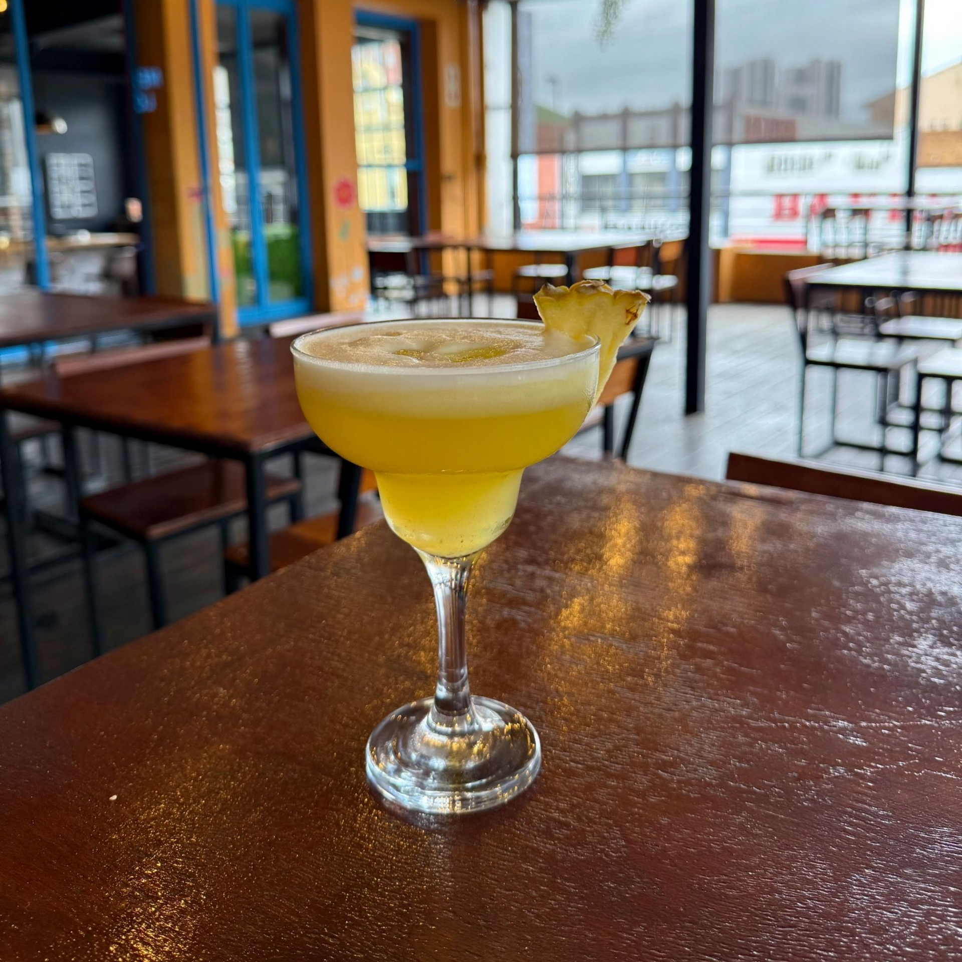 Pineapple margarita with salted rim at Mexicola Locale Cape Town