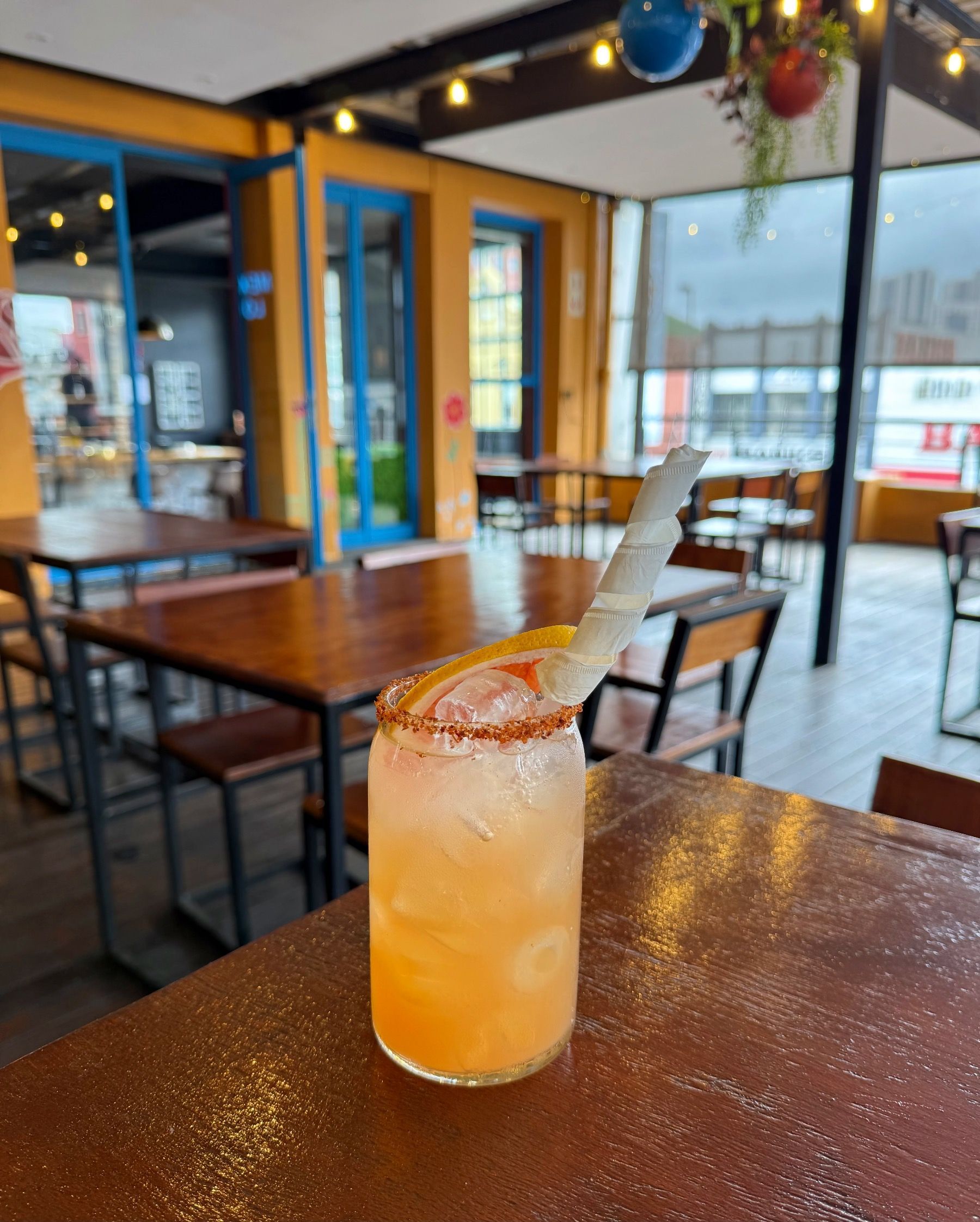 Fresh Paloma cocktail with grapefruit at Mexicola Locale
