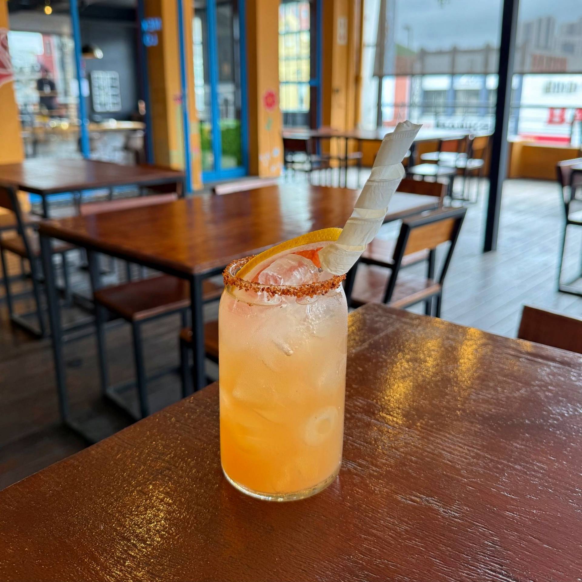 Fresh Paloma cocktail with grapefruit at Mexicola Locale