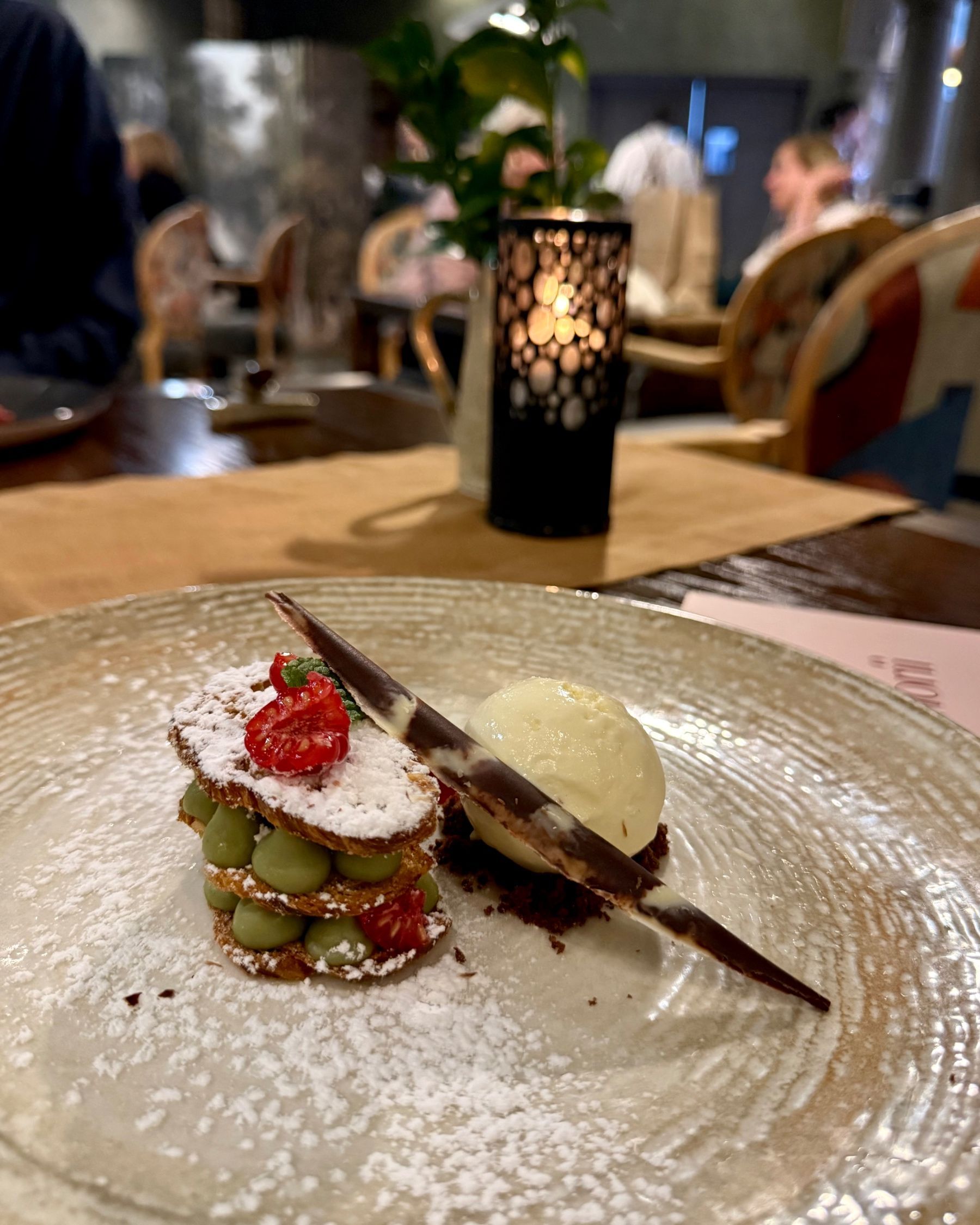 Napoleon dessert at Morii, Vineyard Hotel