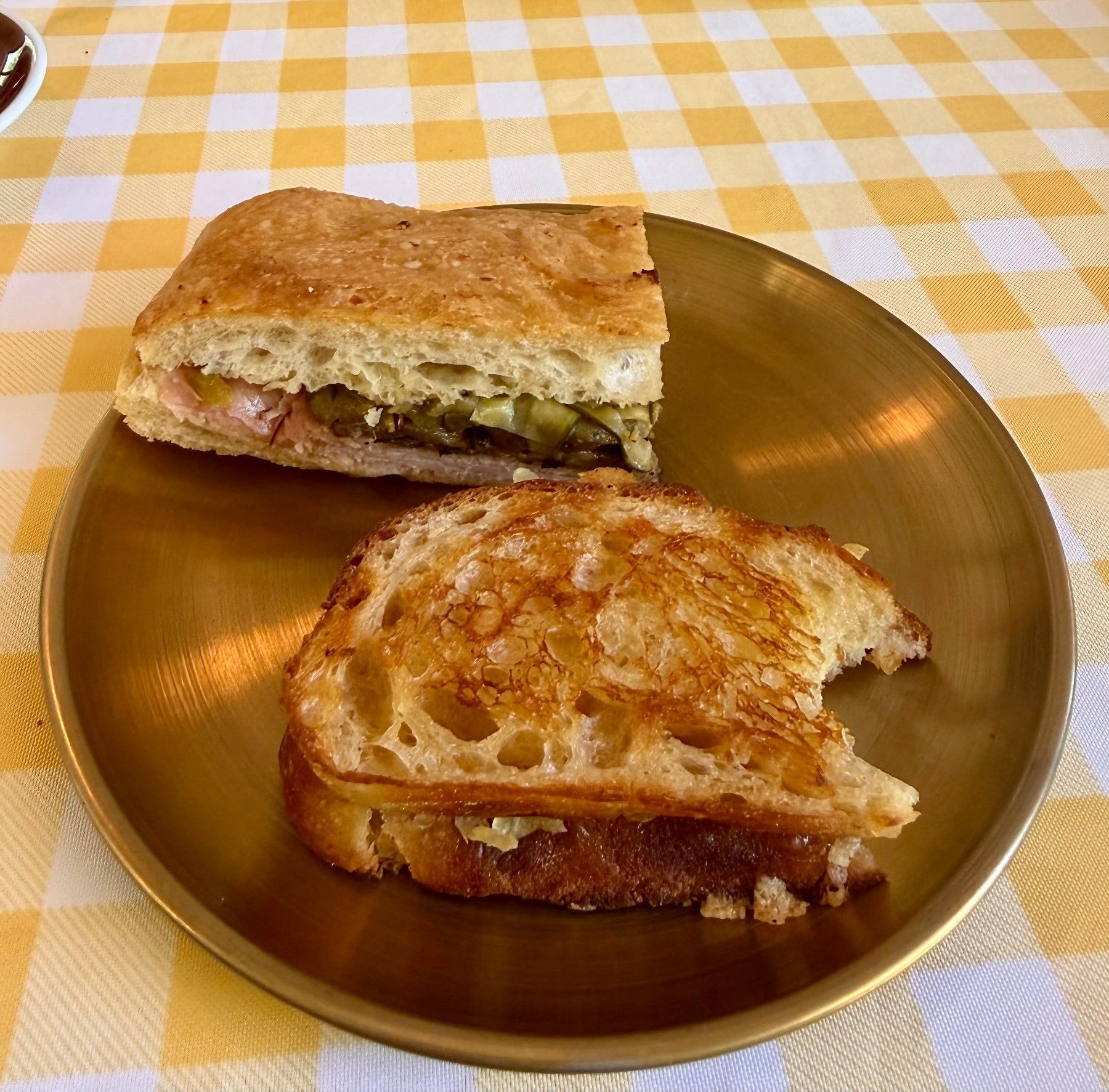 Motherdough grilled cheese on sourdough and the Panino sandwich served at the Jonkershoek