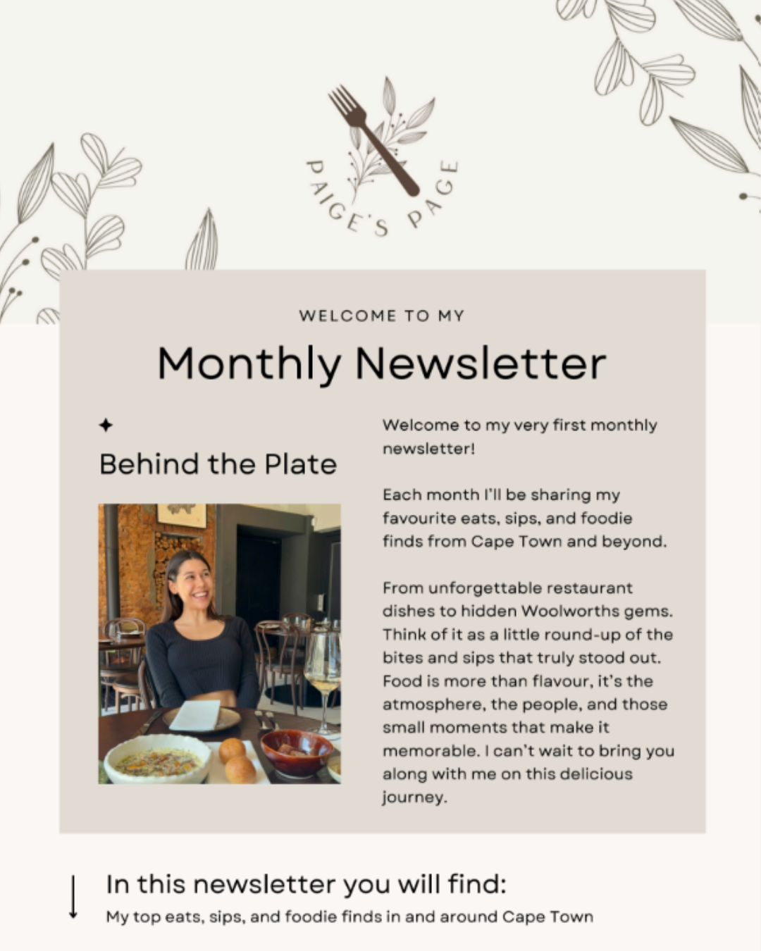 Paige's Page September monthly newsletter