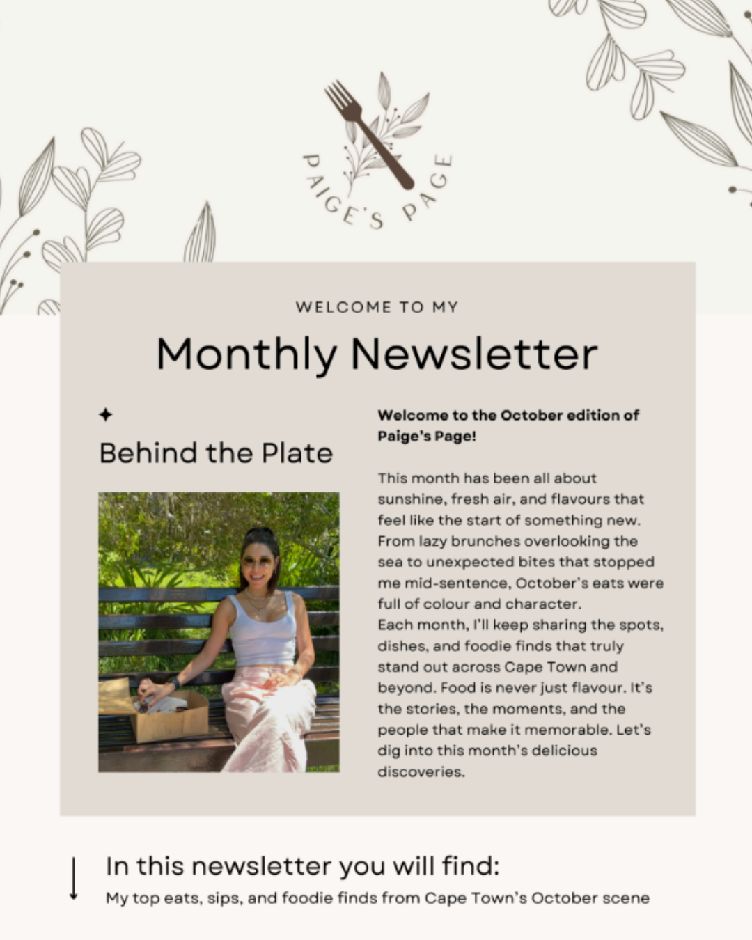 Paige's Page October monthly newsletter