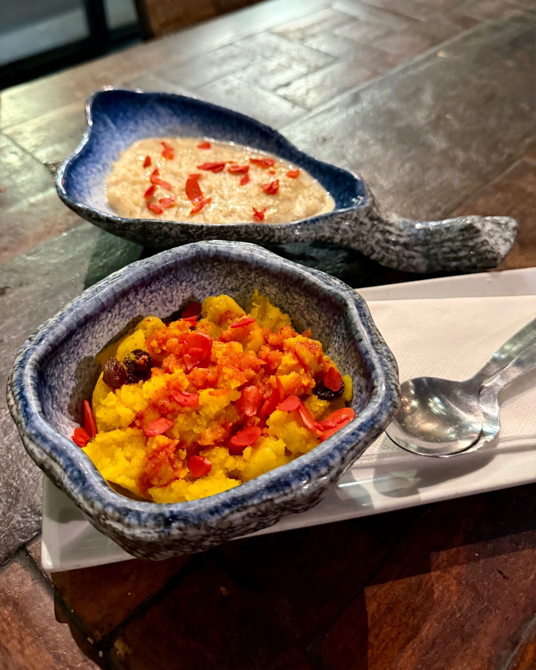 Soji and vermicelli rice pudding desserts at Sundoo Sea Point