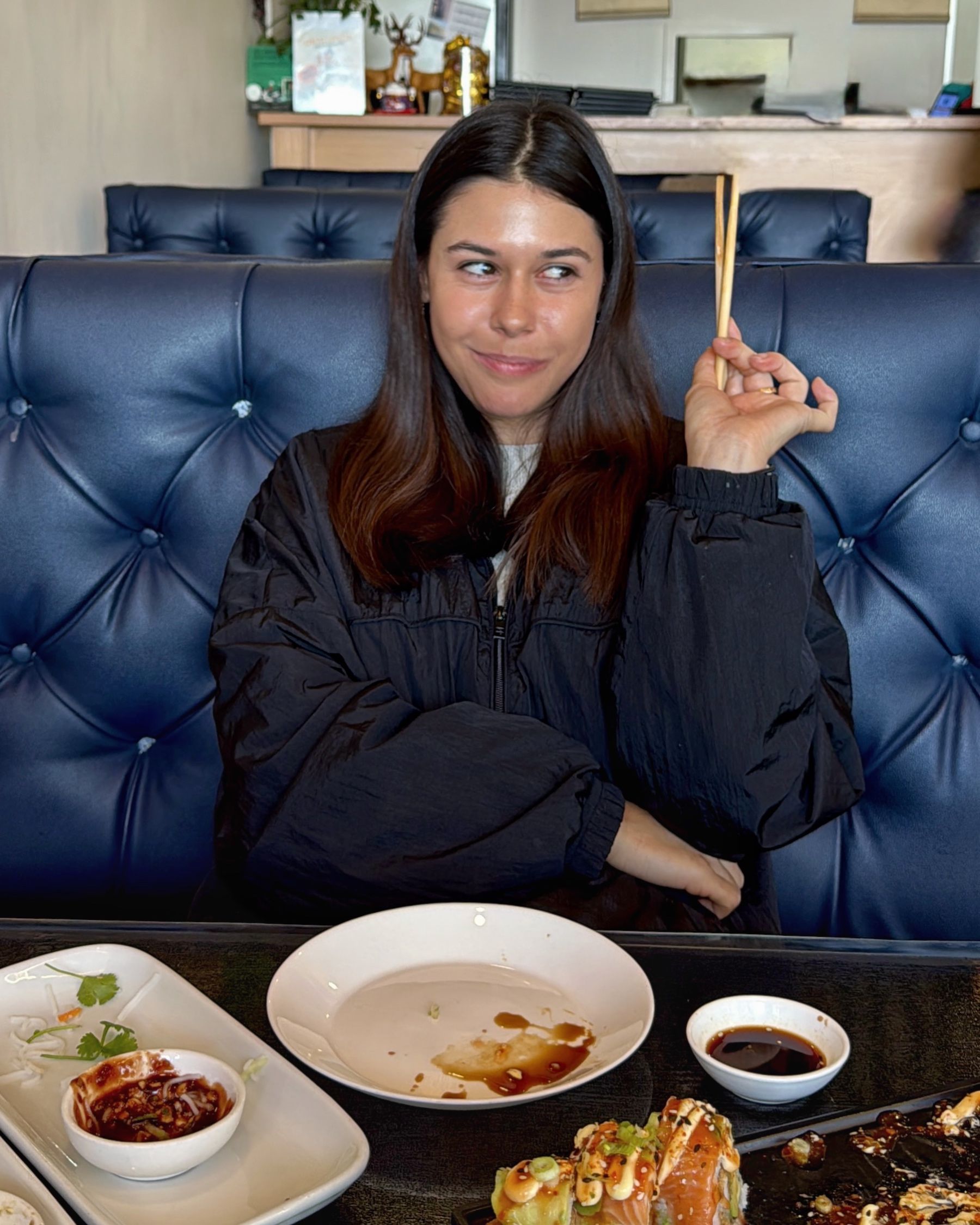 Paige enjoying the starter selection at Vietnamese Street Kitchen

