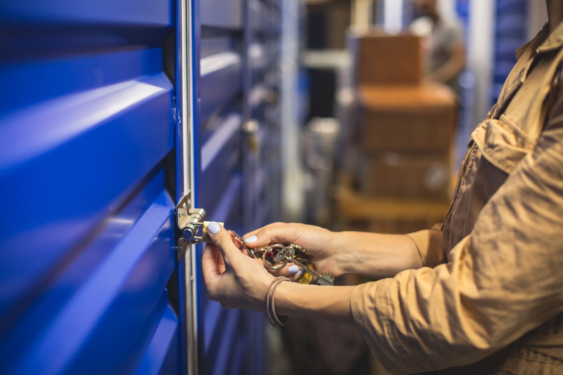 The process of keeping and storing the goods and items in storage units.