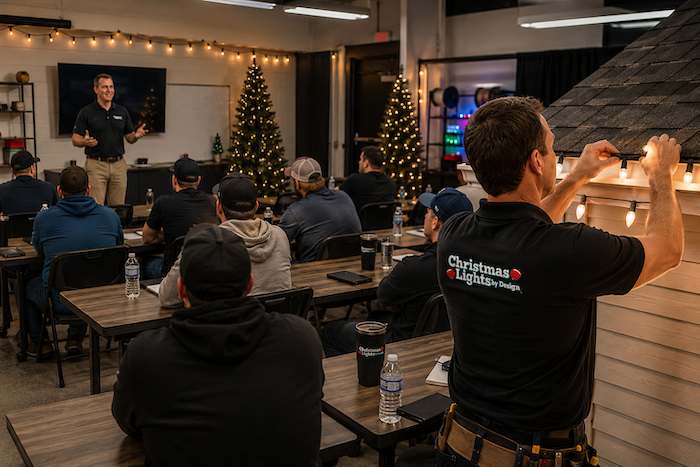 Christmas light training workshop for contractors, business owners, and side hustlers