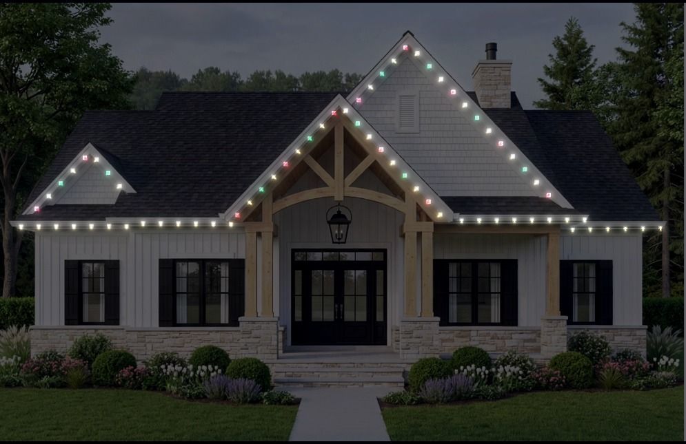 LightHawk software preview of permanent lighting design on a home