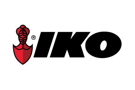 IKO logo with red shield emblem and bold black lettering
