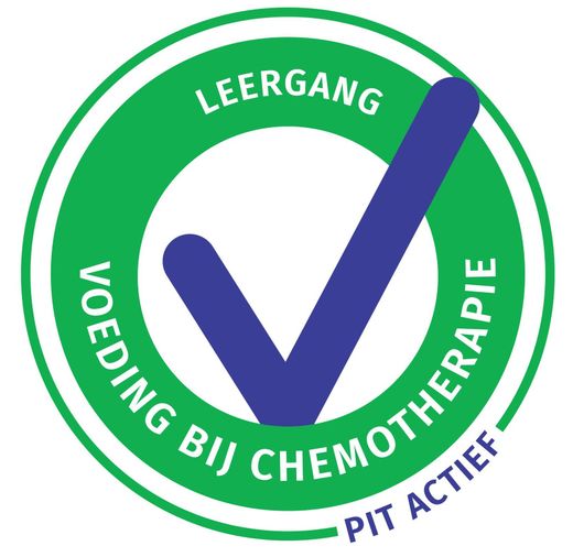 Green and blue circular seal with check mark; text: 