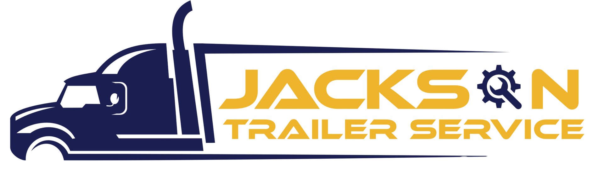 A logo for jackson trailer service with a truck on it.