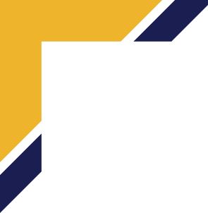 A blue white and red triangle on a white background