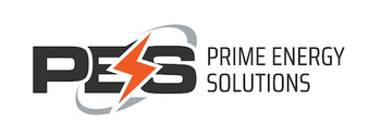 PES Prime Energy Solutions logo in black and gray with an orange lightning bolt.