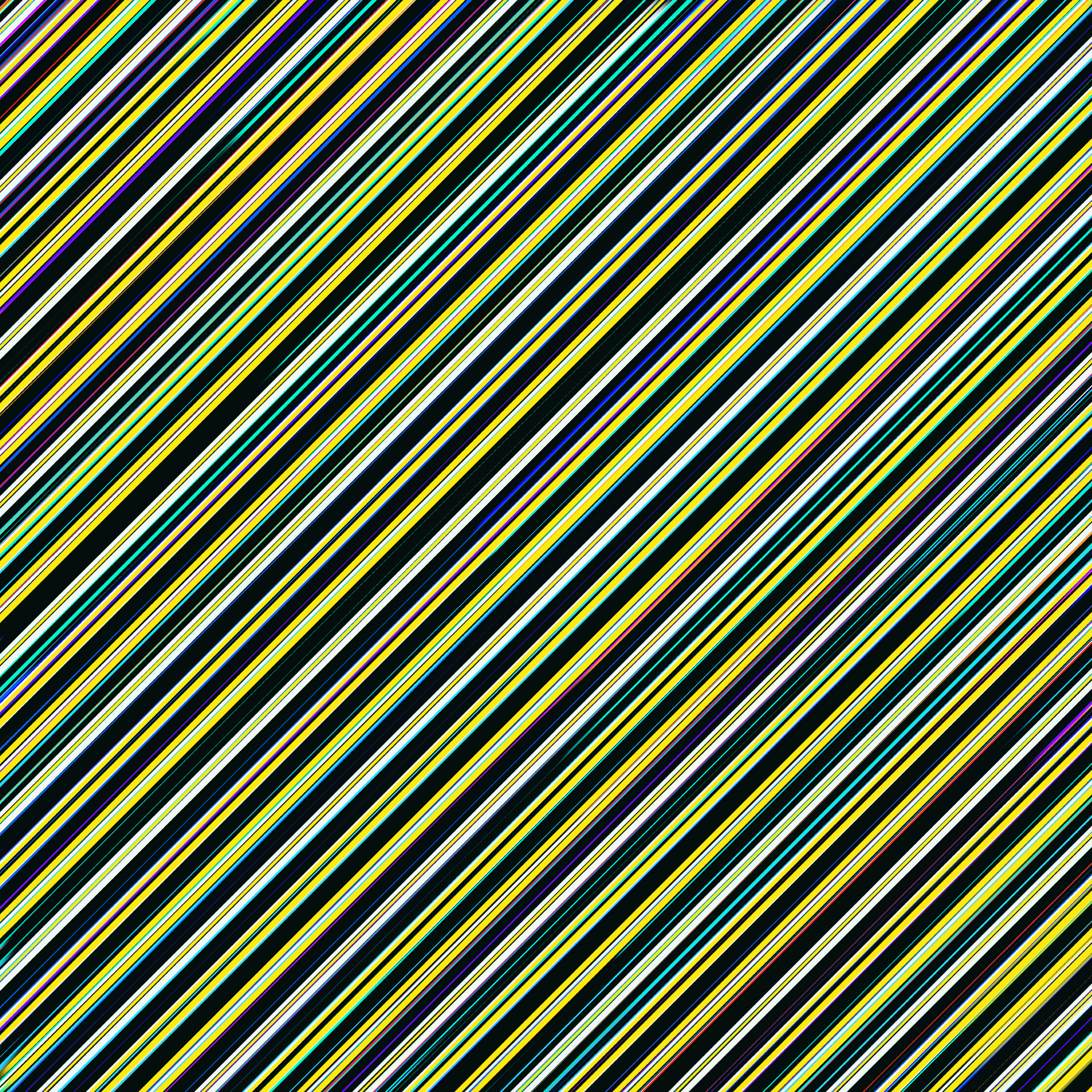 A close up of a colorful striped pattern on a black background.