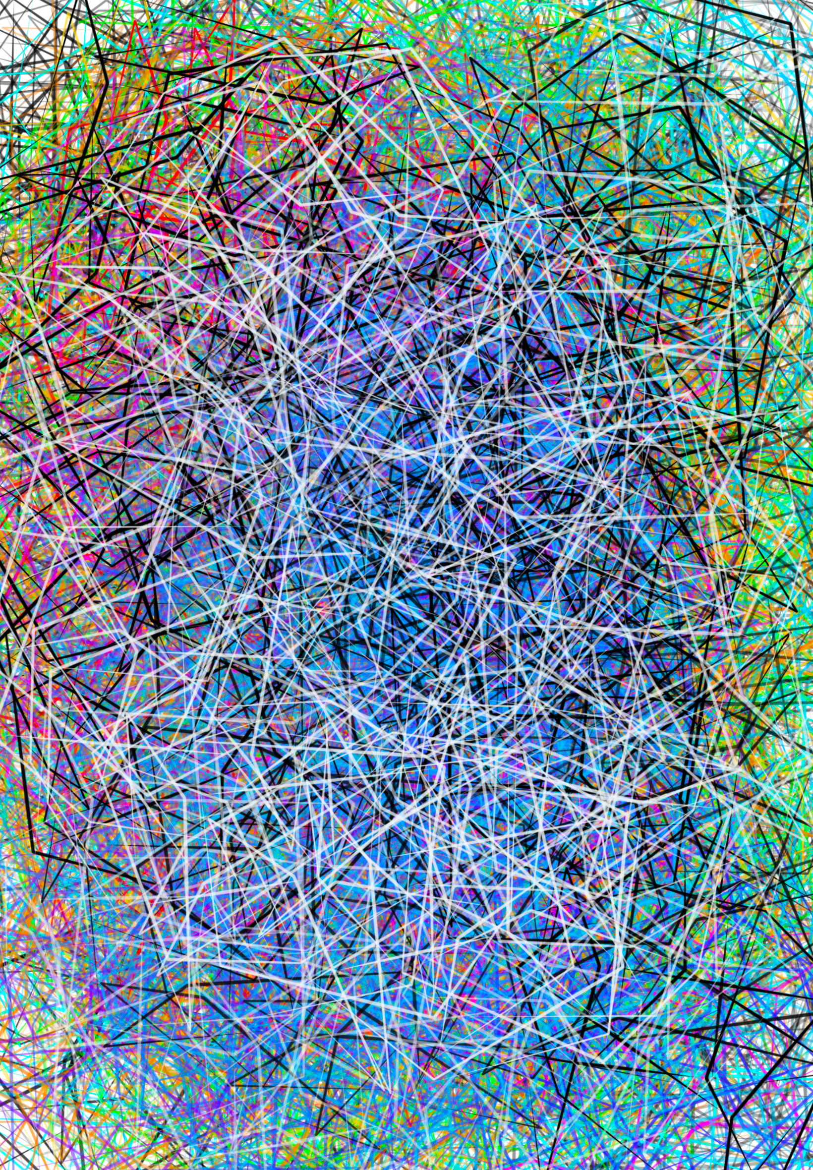 It looks like a stained glass window with a rainbow of colors.
