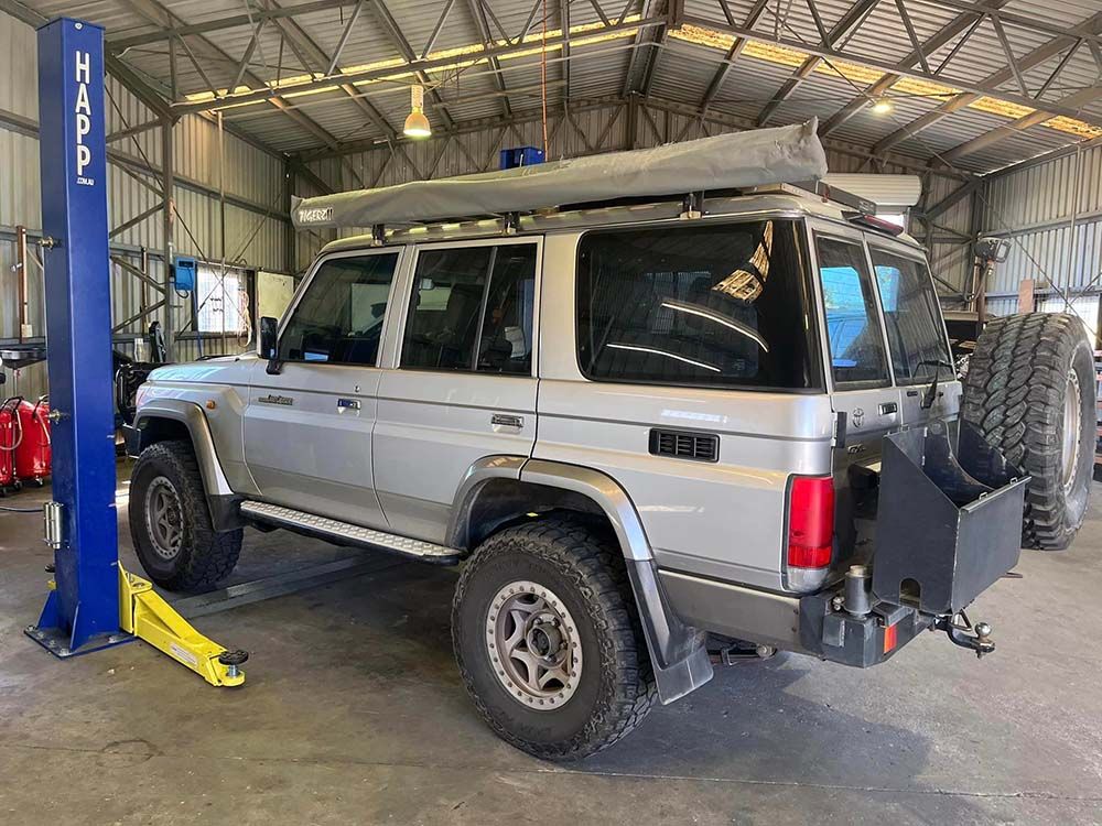 Gray Car Parked Inside the Workshop — KBX Mechanical In West Mackay, QLD