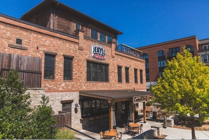 Brick building exterior with 