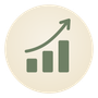 Rising chart icon representing sustainable business growth