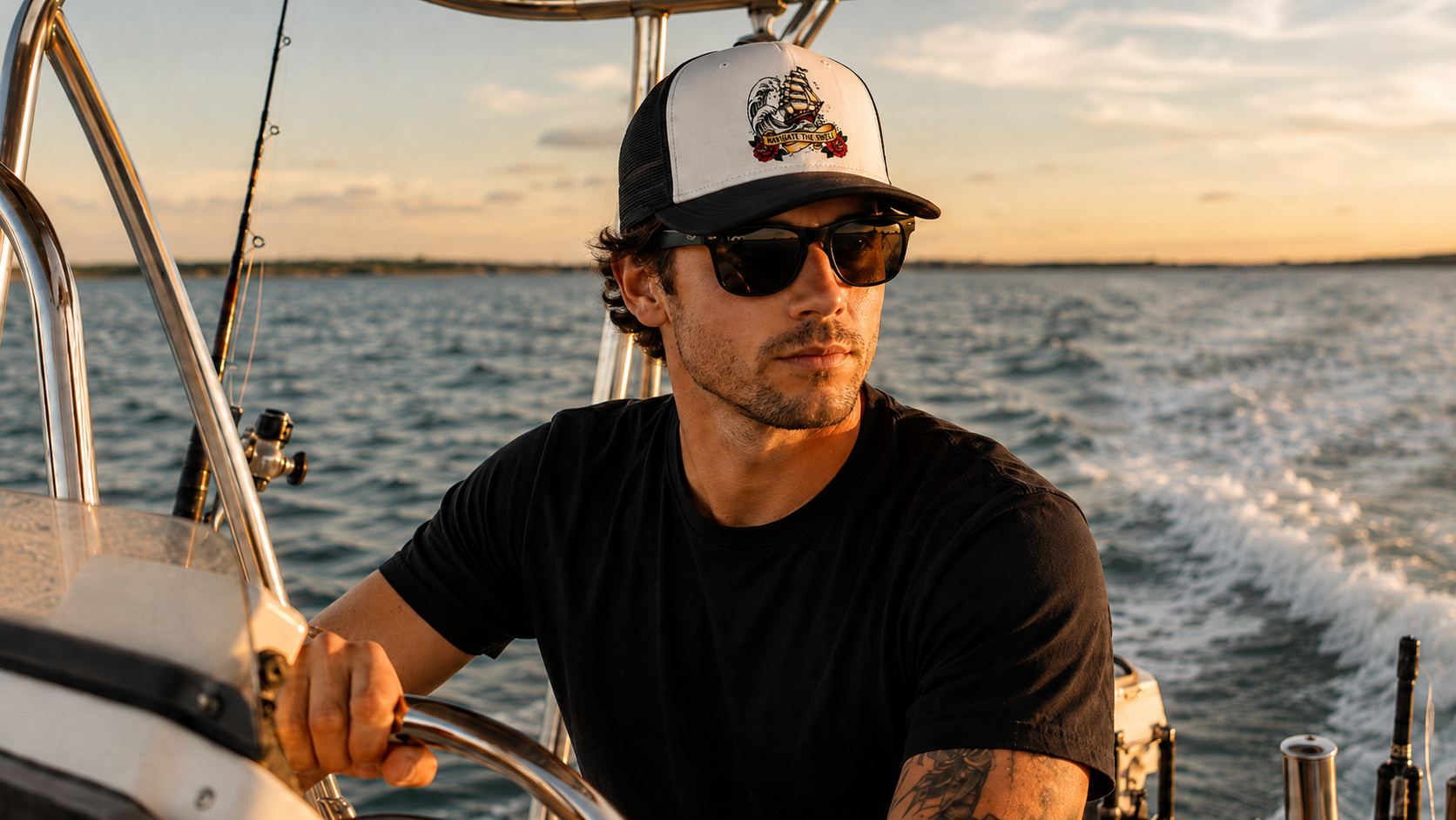 Navigate the Swell Trucker Hat — American Traditional