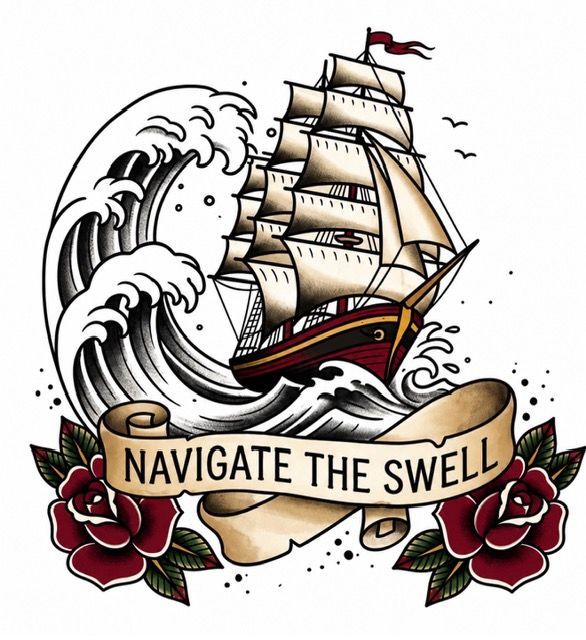 Navigate the Swell Sticker