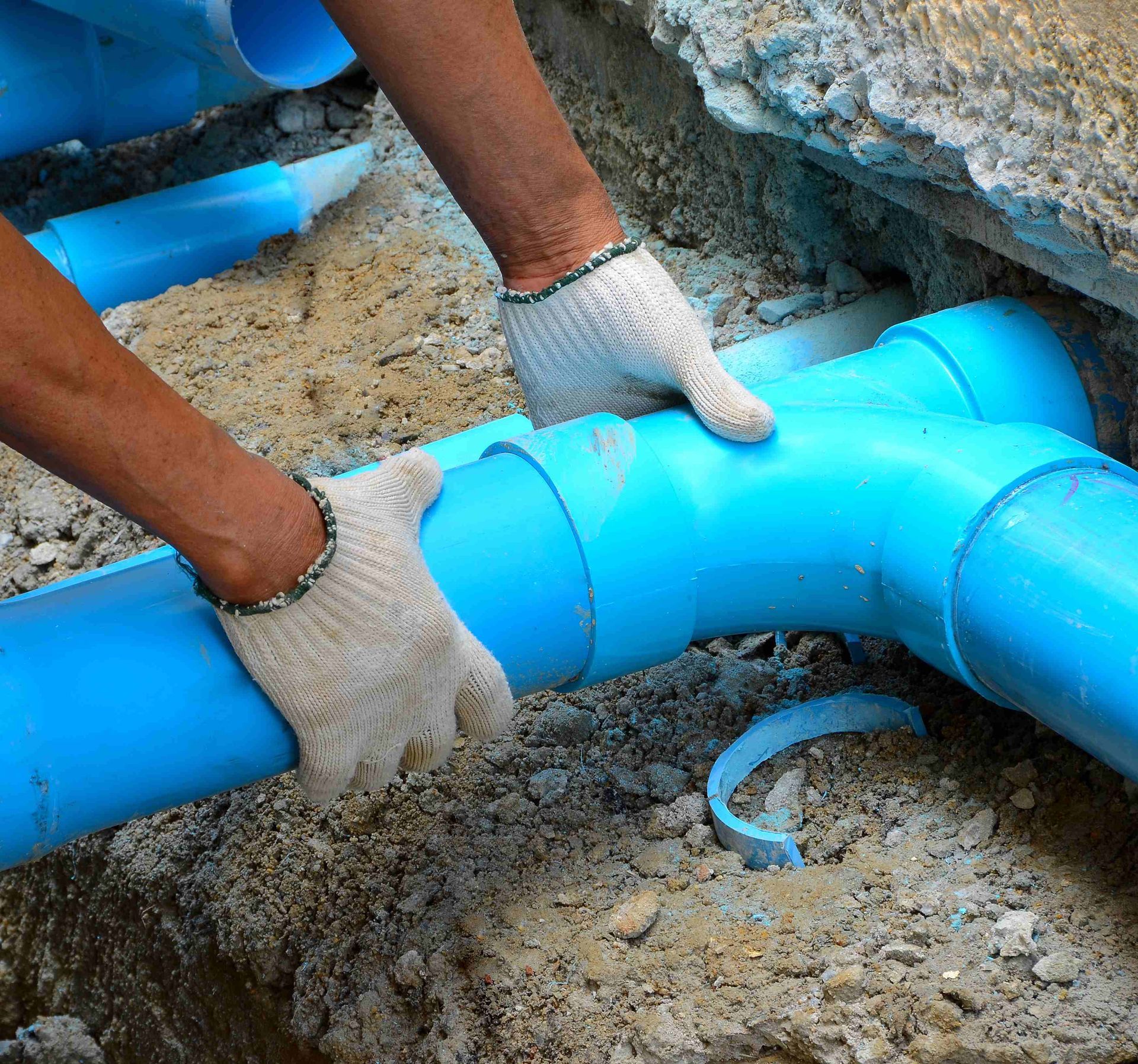 New construction pipe installation